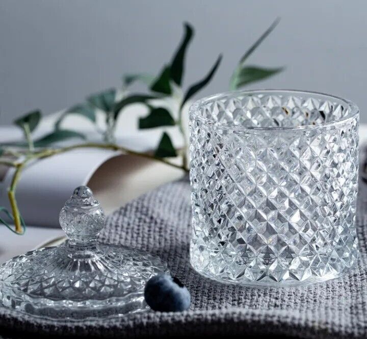 Candy Dishe With Lid,Decorative Candy Jar,Glass Storage Jar,Crystal Candy Jar - Image 2