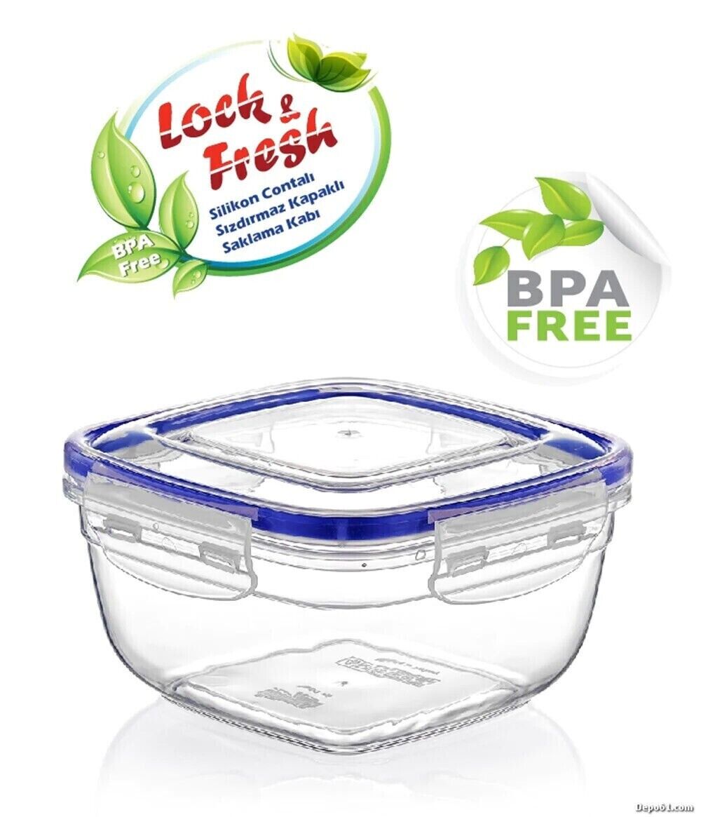 900ml Square Leakproof Food Storage Containers Clip Lock Seal With Airtight Lids