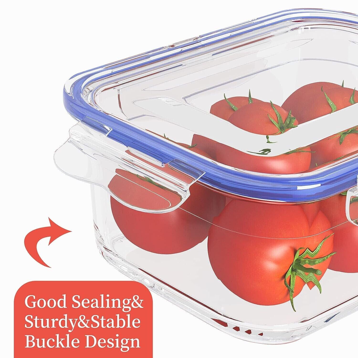 900ml Square Leakproof Food Storage Containers Clip Lock Seal With Airtight Lids - Image 4