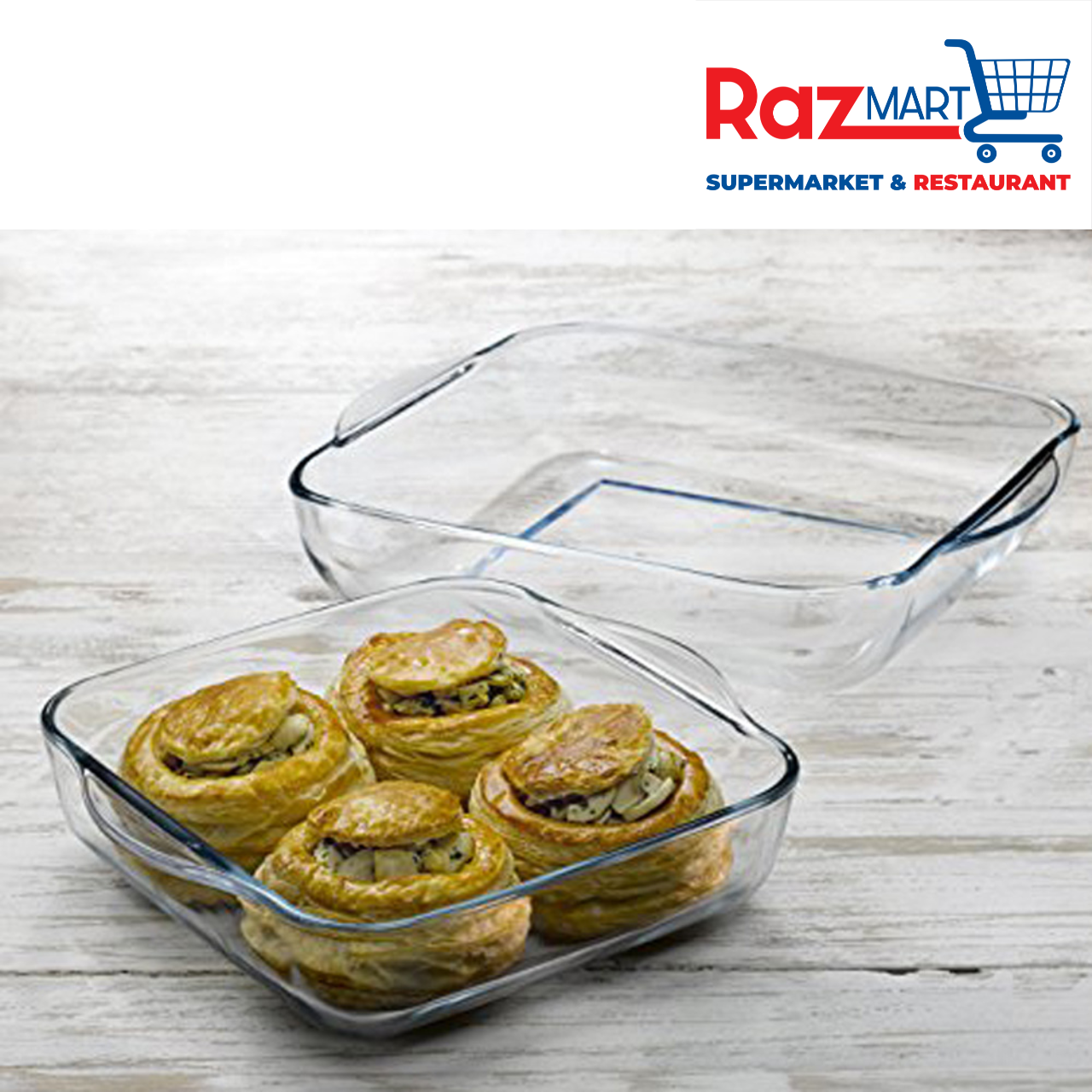 Square Baking Dish 500ml Pie Transparent Glass Tray Oven Safe Dish - Image 2