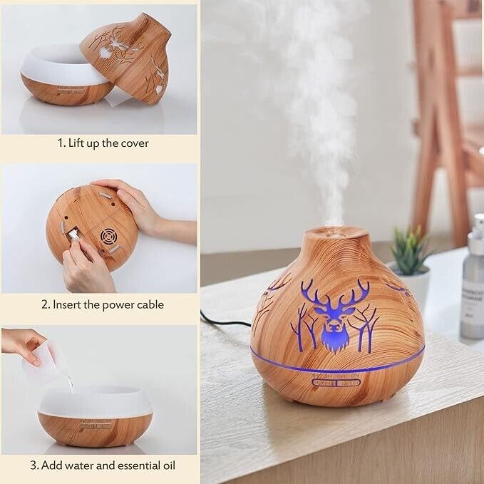 Humidifier Ultrasonic Aroma Diffuser, 4 Timer/Colorful Light/Remote Control - Image 3
