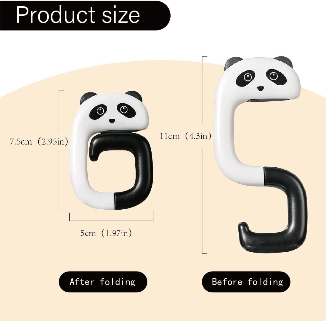 Panda Folding Plactic Hanging Table Hook Key Holder Handbag Desk Hanger 1/2/3 - Image 2