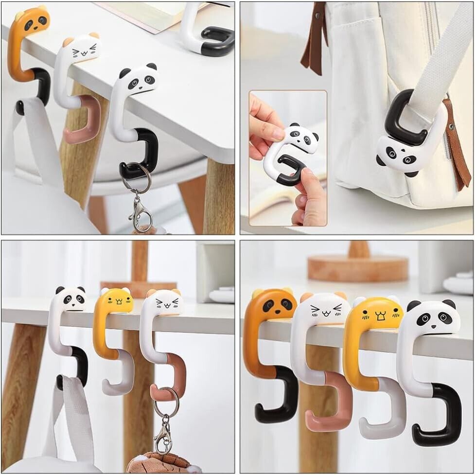 Panda Folding Plactic Hanging Table Hook Key Holder Handbag Desk Hanger 1/2/3 - Image 3