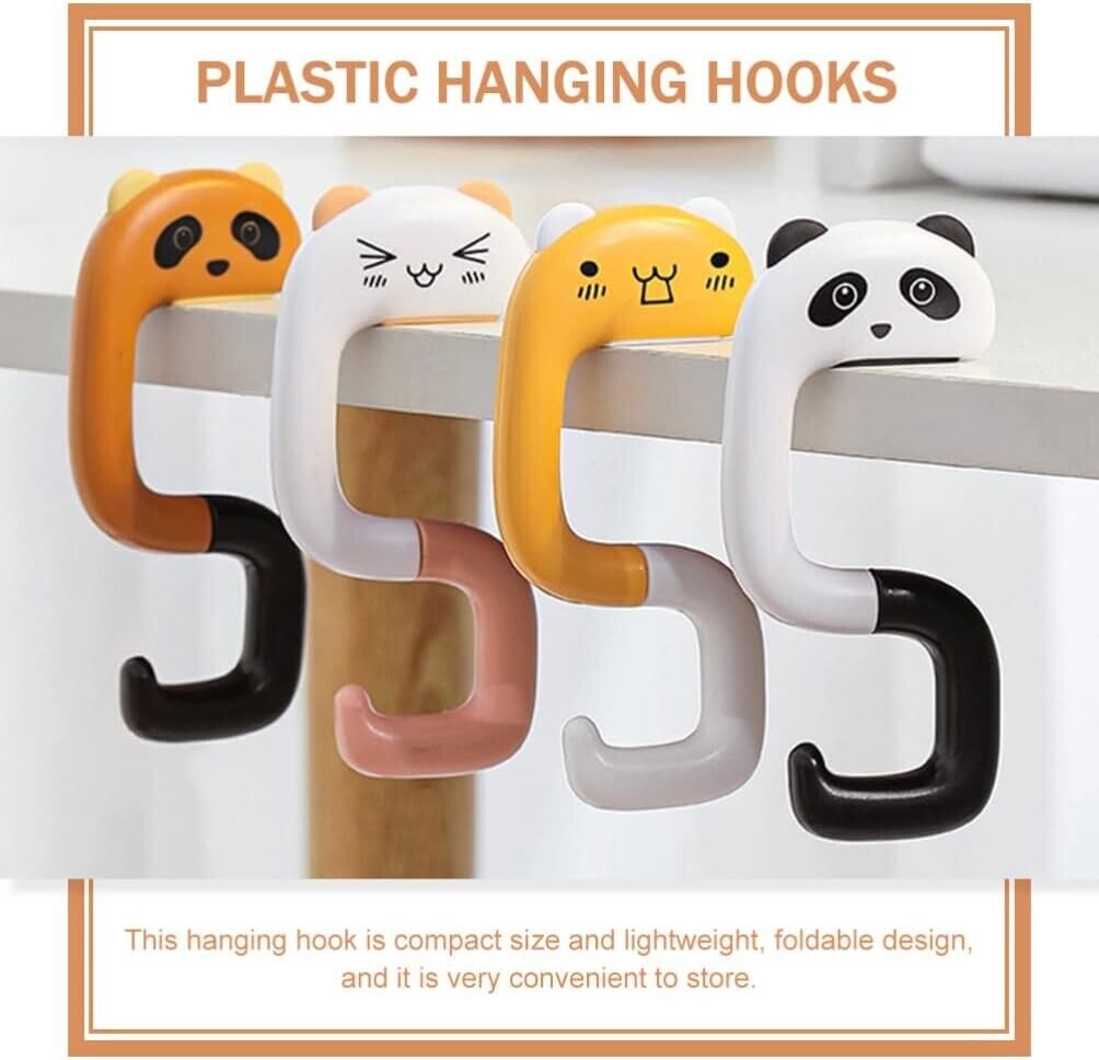 Panda Folding Plactic Hanging Table Hook Key Holder Handbag Desk Hanger 1/2/3 - Image 7