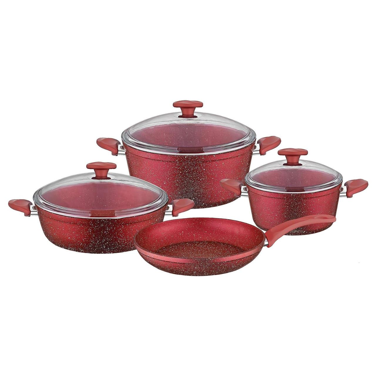 Papilla Non-Stick Granite Coating Cooking Set Casserole & Maxi Fry Pan Set of 7